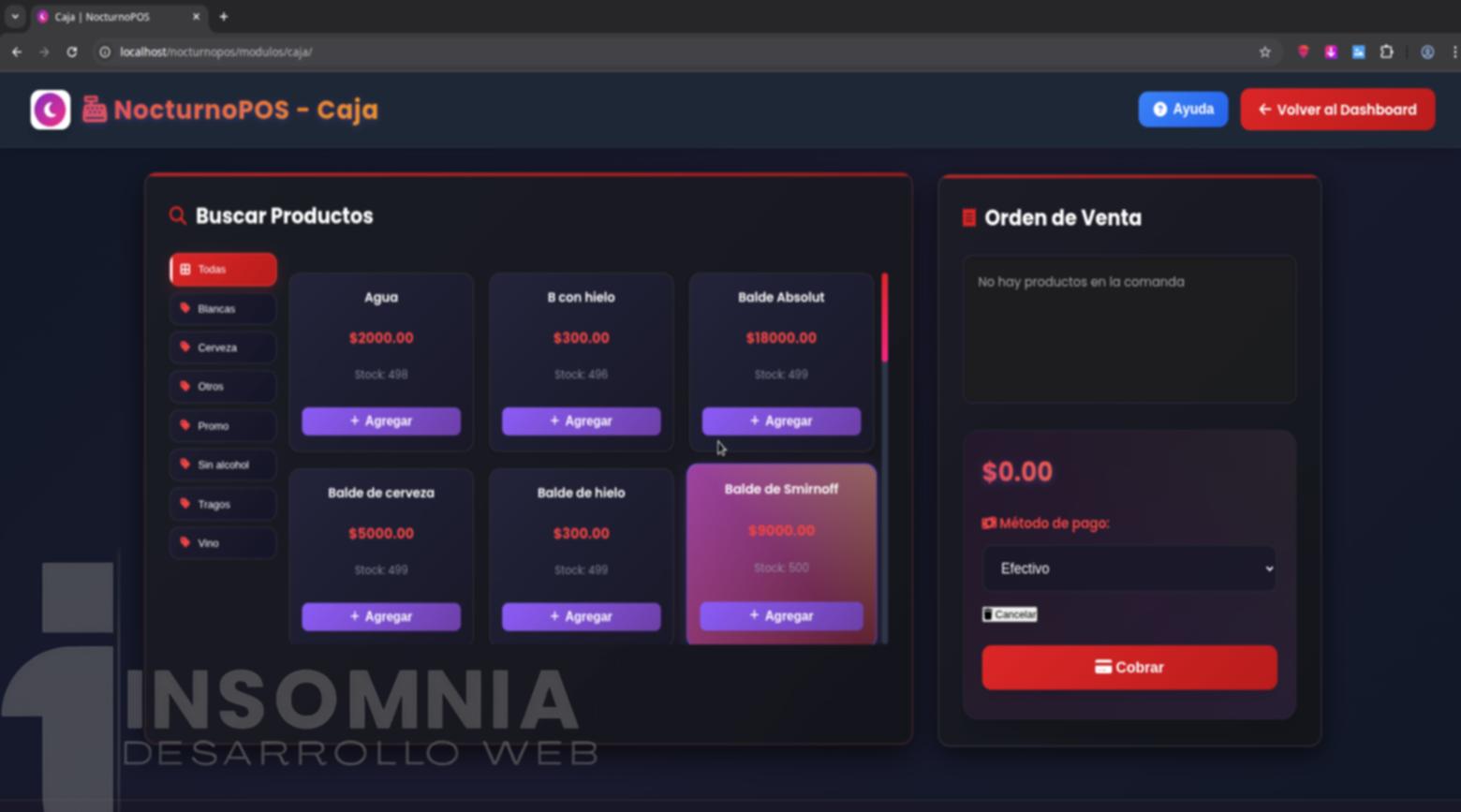 NocturnoPOS - Dashboard